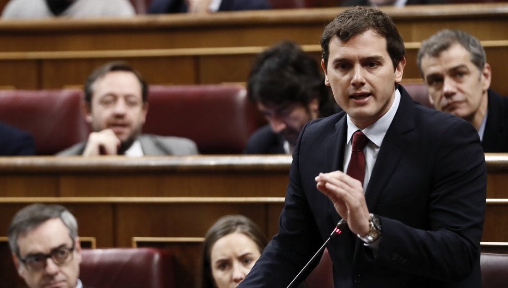 Albert Rivera, durante una intervención en el Congreso de los Diputados