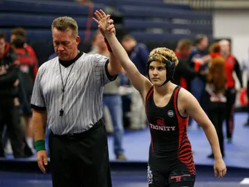 Mack Beggs, tras ganar una pelea Mack Beggs, tras ganar una pelea
