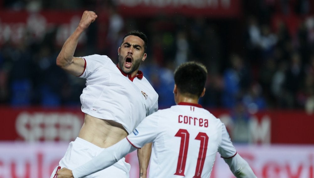 Iborra celebrando el gol del encuentro