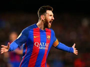 Messi celebra un gol Messi celebra un gol