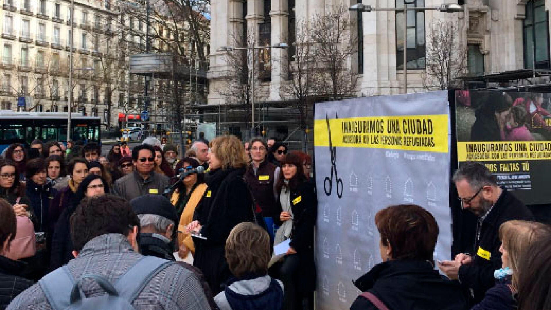Manifestaci&oacute;n en el centro de Madrid por la acogida de refugiados