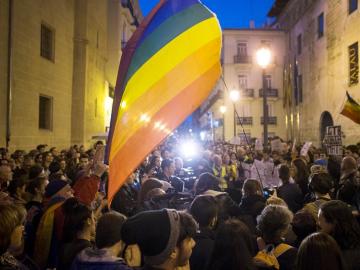 Manifestación del colectivo LGTB contra las transfobia