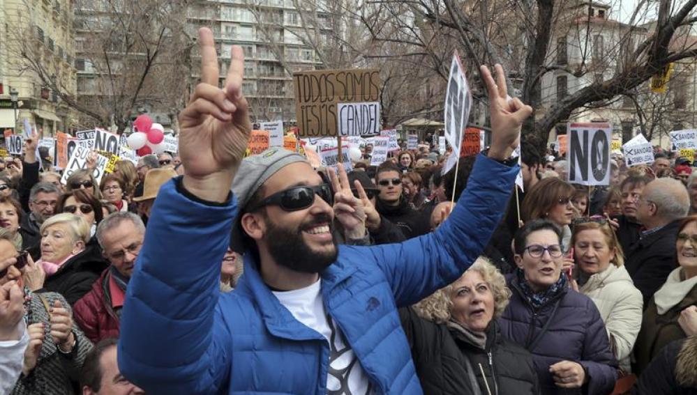 Protesta en Granada en defensa de la sanidad