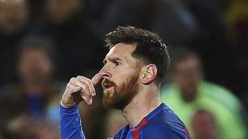 Leo Messi celebrando uno de sus goles