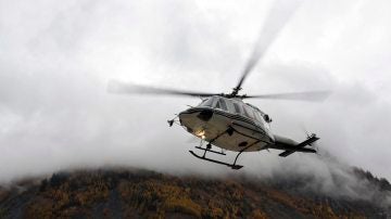 Un helicóptero de rescate en el Valle de Aosta