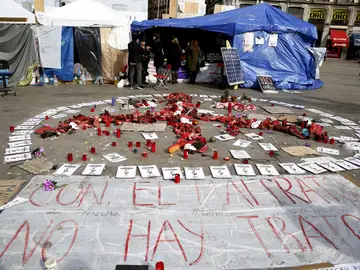 Mujeres en huelga de hambre en Sol Mujeres en huelga de hambre en Sol