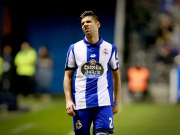 Juanfran, durante un partido con el Deportivo Juanfran, durante un partido con el Deportivo