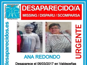 Mujer desaparecida en Valdepeñas Mujer desaparecida en Valdepeñas