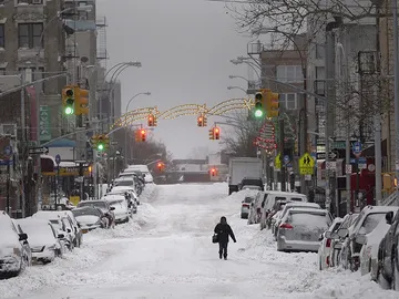 Calle nevada en Nueva York Calle nevada en Nueva York