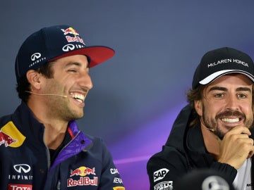 Ricciardo y Alonso, en rueda de prensa