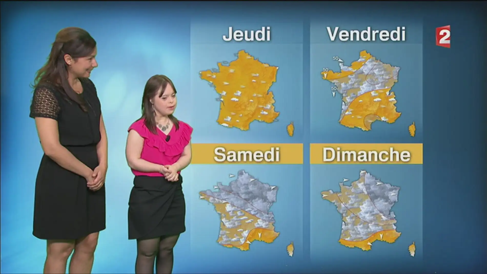 Mélanie Segard da el tiempo en France 2