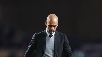 Pep Guardiola, durante el Mónaco-City