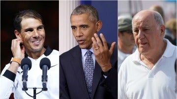 Rafa Nadal, Barack Obama y Amancio Ortega
