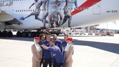 El Real Madrid presenta el A380 de Emirates, el nuevo avión madridista