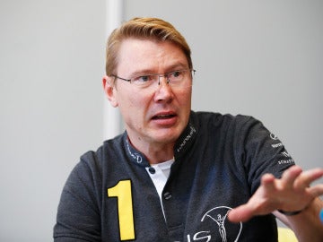 Mika Hakkinen, durante una entrevista