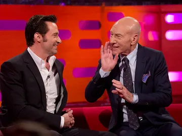 Patrick Stewart junto a Hugh Jackman Patrick Stewart junto a Hugh Jackman
