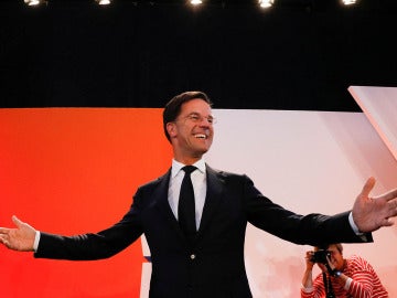Mark Rutte tras conocer que ha ganado las elecciones en Holanda