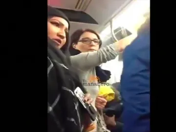 Discusión en el metro de Nueva York Discusión en el metro de Nueva York