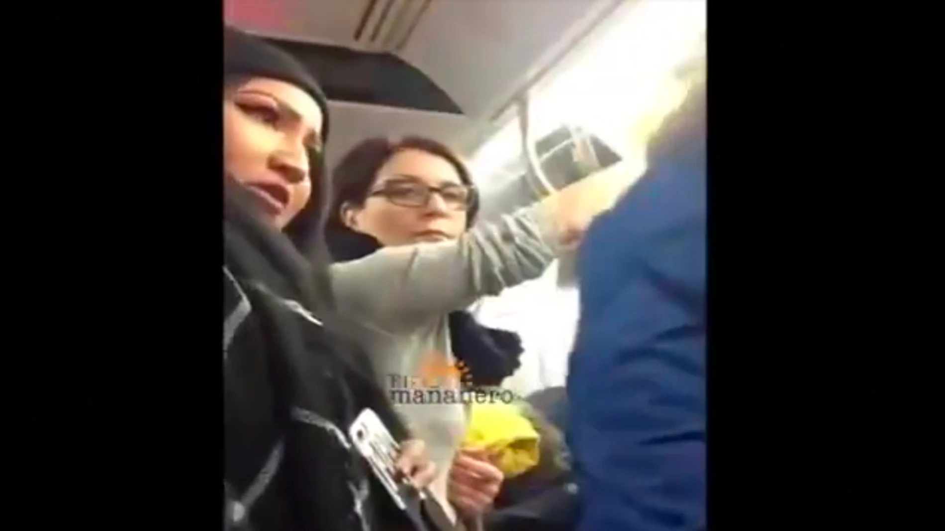 Discusión en el metro de Nueva York Discusión en el metro de Nueva York