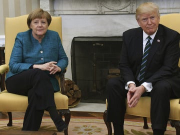 Angela Merkel y Donald Trump en la Casa Blanca