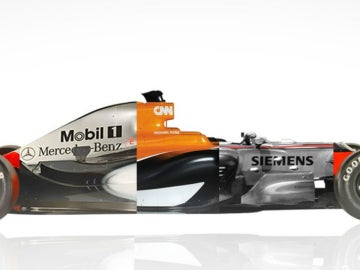 El McLaren, vestido con motor Mercedes