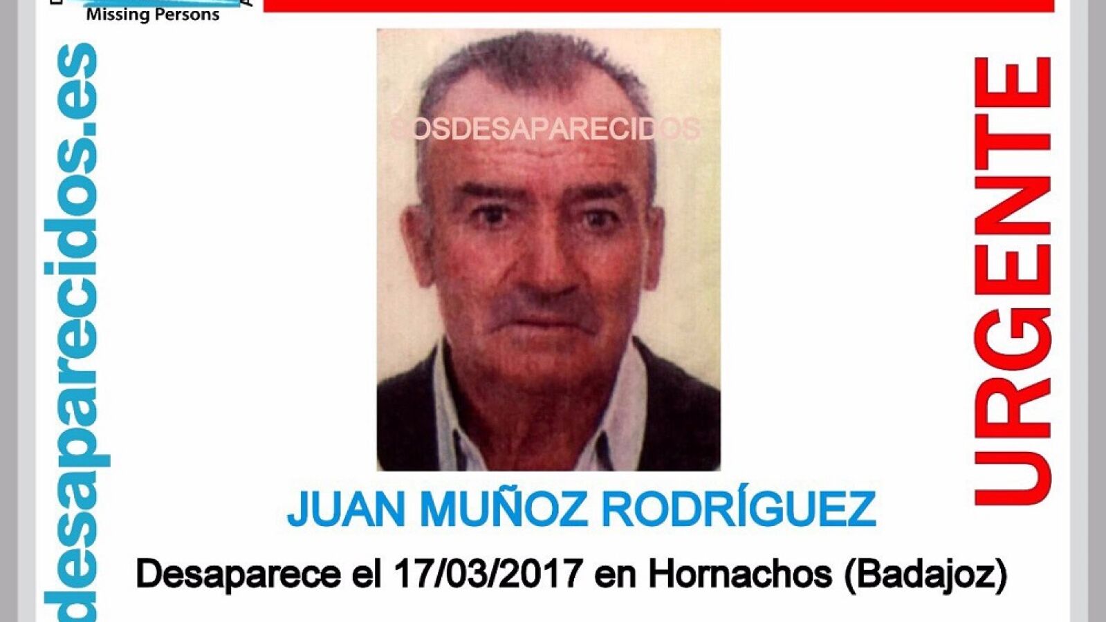 Encuentran en buen estado al anciano de 78 años desaparecido el viernes en Hornachos