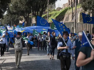 Manifestación proeuropea en Roma Manifestación proeuropea en Roma