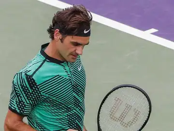 Roger Federer en un partido Roger Federer en un partido