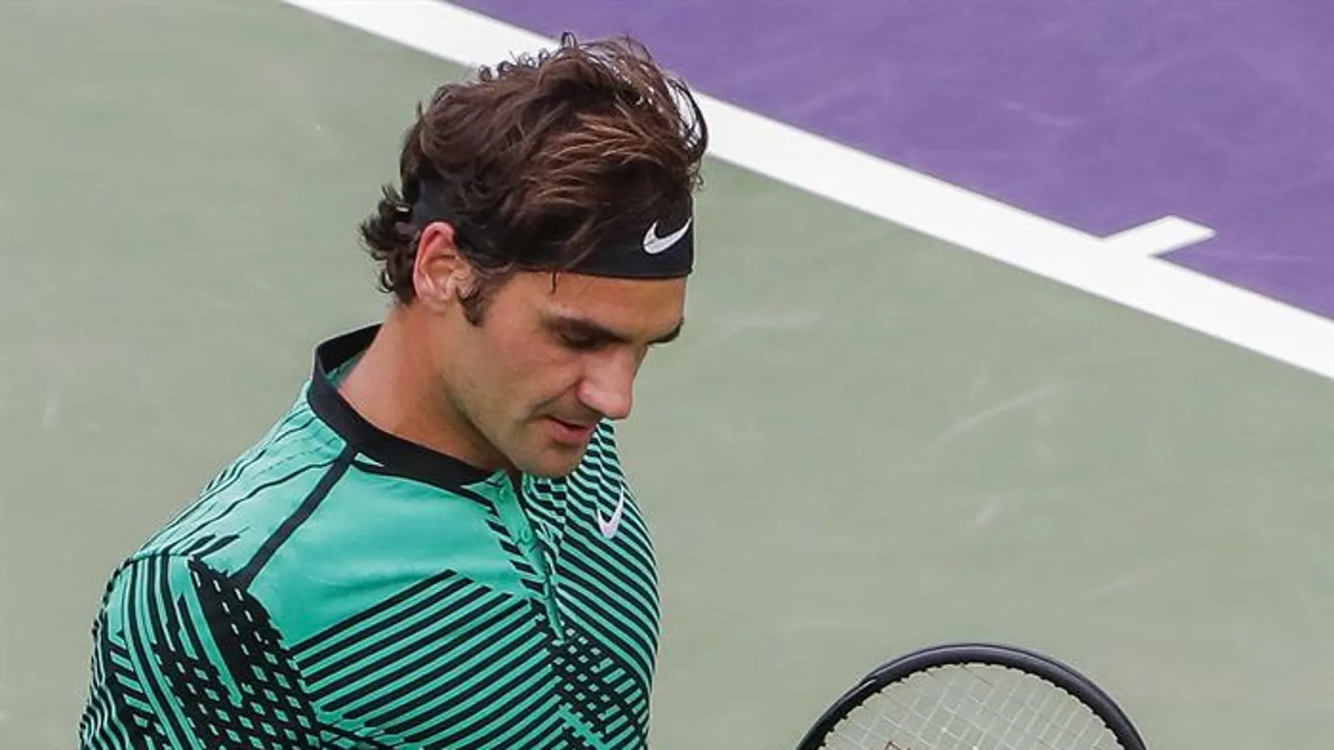 Roger Federer en un partido Roger Federer en un partido