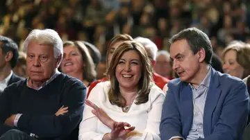 Susana Díaz, con Felipe González y José Luis Rodríguez Zapatero Susana Díaz, con Felipe González y José Luis Rodríguez Zapatero