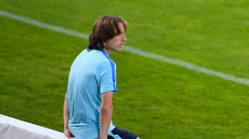 Modric, en un entrenamiento con Croacia