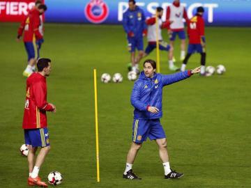 Julen Lopetegui, en un entrenamiento de la Selección