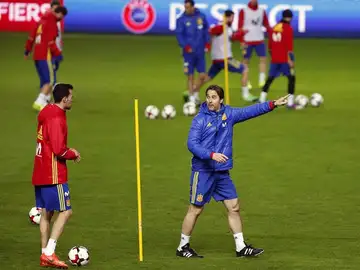 Julen Lopetegui, en un entrenamiento de la Selección Julen Lopetegui, en un entrenamiento de la Selección