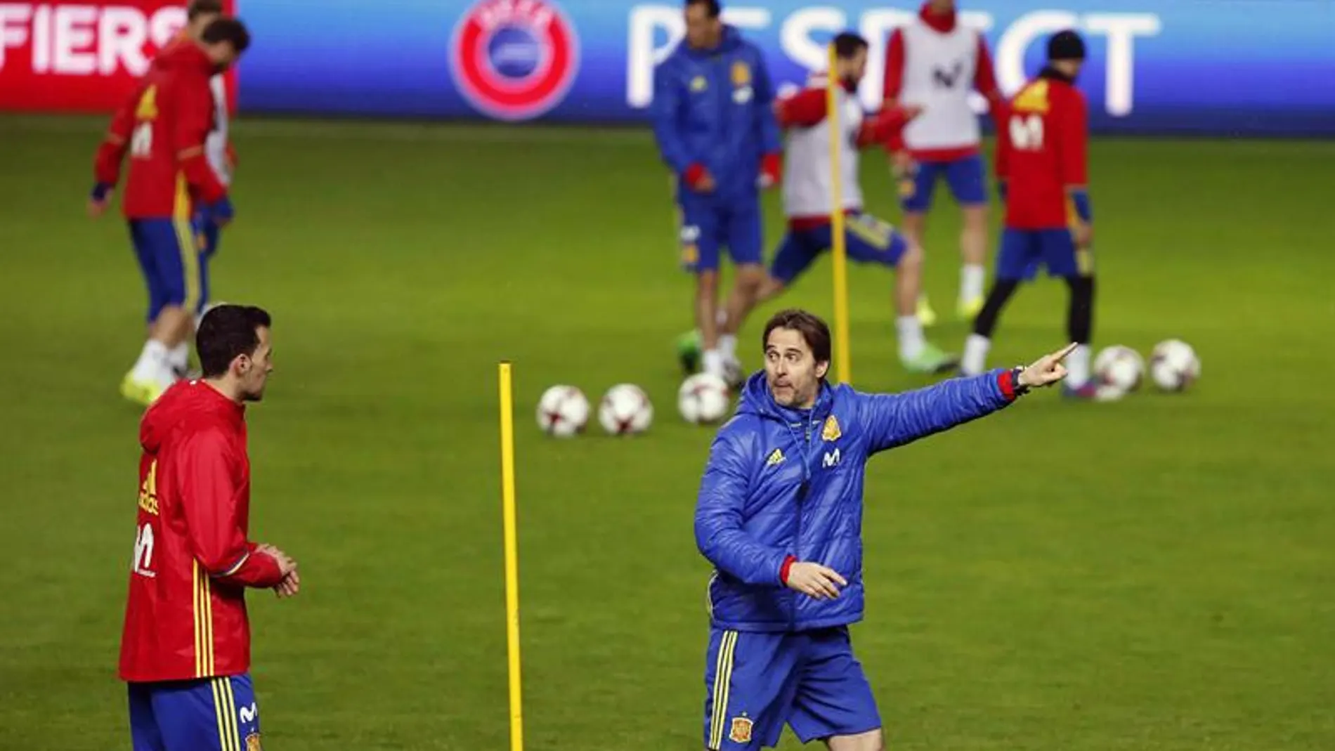 Julen Lopetegui, en un entrenamiento de la Selección Julen Lopetegui, en un entrenamiento de la Selección