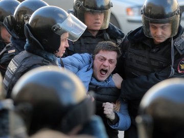 Detenciones en una manifestación en Rusia