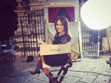 Emilia Clarke durante el rodaje del spot Emilia Clarke durante el rodaje del spot