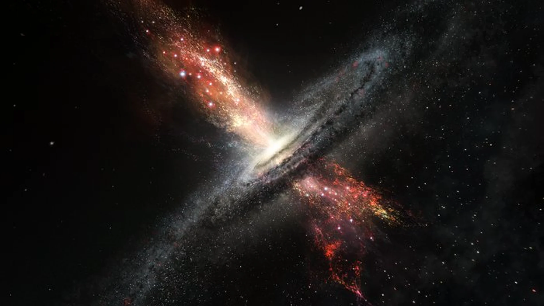 Estrellas que nacen en los vientos de agujeros negros supermasivos Estrellas que nacen en los vientos de agujeros negros supermasivos