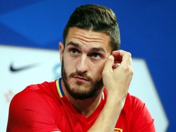 Koke en rueda de prensa