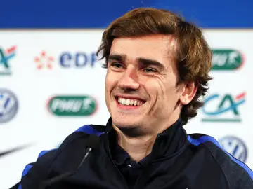 Antoine Griezmann durante la rueda de prensa Antoine Griezmann durante la rueda de prensa