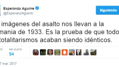 Aguirre compara la irrupción de las juventudes de la CUP en la sede del PP catalán con la Alemania nazi