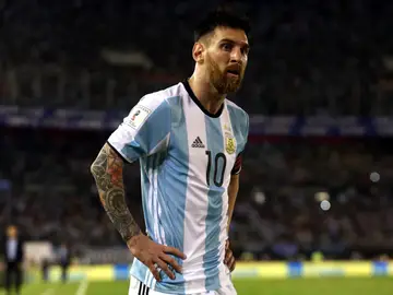 Leo Messi, durante el partido contra Chile Leo Messi, durante el partido contra Chile