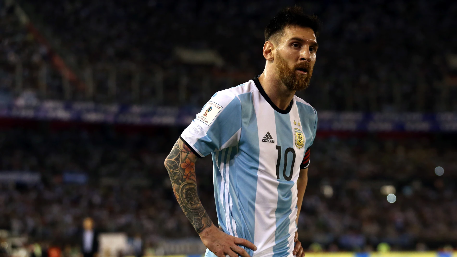 Leo Messi, durante el partido contra Chile Leo Messi, durante el partido contra Chile