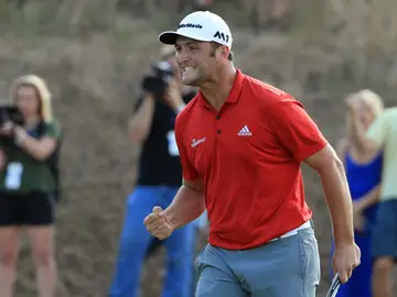 Jon Rahm celebrando un hoyo Jon Rahm celebrando un hoyo