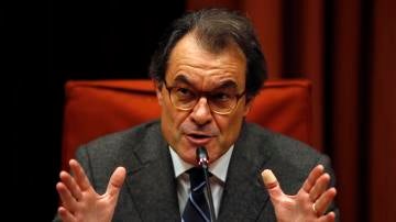 El expresidente de la Generalitat Artur Mas, durante su comparecencia ante la Comisión de Asuntos Institucionales del Parlament 