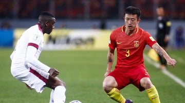 El chino Jiang Zhipeng en un partido frente a Qatar