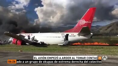 Un avión con 141 pasajeros a bordo se incendia al aterrizar sin causar víctimas