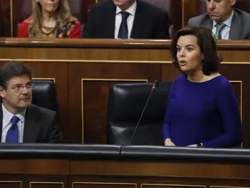 Soraya Sáenz de Santamaría, la vicepresidenta del Gobierno, en el Congreso de los Diputados Soraya Sáenz de Santamaría, la vicepresidenta del Gobierno, en el Congreso de los Diputados