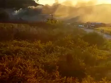 Vista de la explosión en una fábrica pirotécnica Vista de la explosión en una fábrica pirotécnica