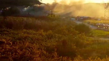 Vista de la explosión en una fábrica pirotécnica