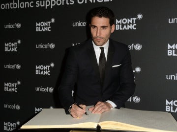 Miguel Ángel Silvestre durante la fiesta de Mont Blanc Miguel Ángel Silvestre durante la fiesta de Mont Blanc